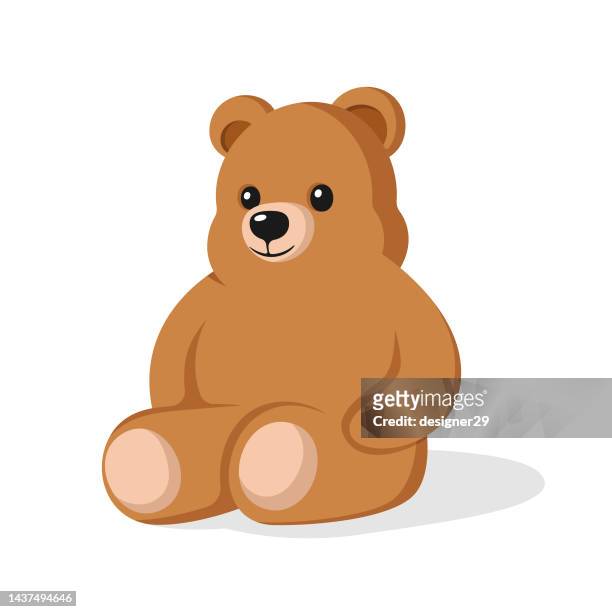 teddy bear icon flat design. - bears stock illustrations