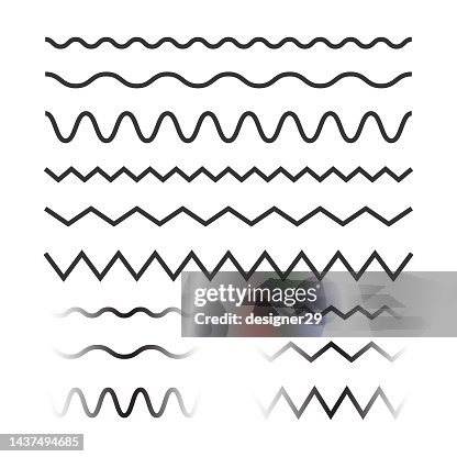 Wavy Pattern Lines Set Vector Design on White Background. Wavy Pattern Lines Set Vector Design on White Background.