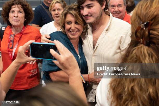 Senator Susana Diaz surrounded by the public at the event organized by the PSOE to commemorate the 40th anniversary of the first socialist electoral...