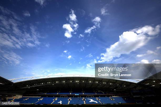 General view inside the stadium prior to the Premier League match between Brighton & Hove Albion and Chelsea FC at American Express Community Stadium...