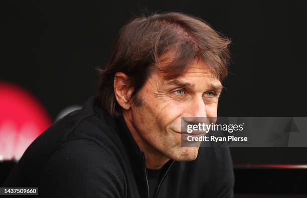 Antonio Conte, Manager of Tottenham Hotspur, looks on prior to kick off of the Premier League match between AFC Bournemouth and Tottenham Hotspur at...