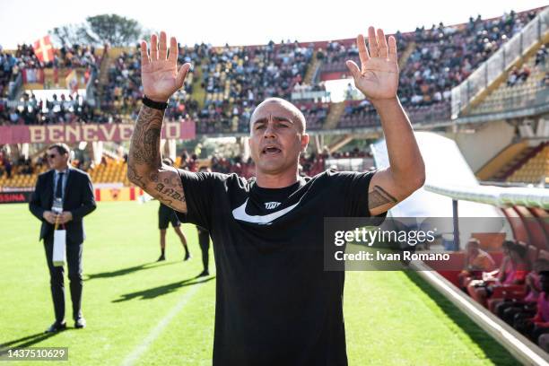 Fabio Cannavaro manager of Benevento Calcio during the Serie B match between Benevento Calcio and AC Pisa at Stadio Ciro Vigorito on October 29, 2022...