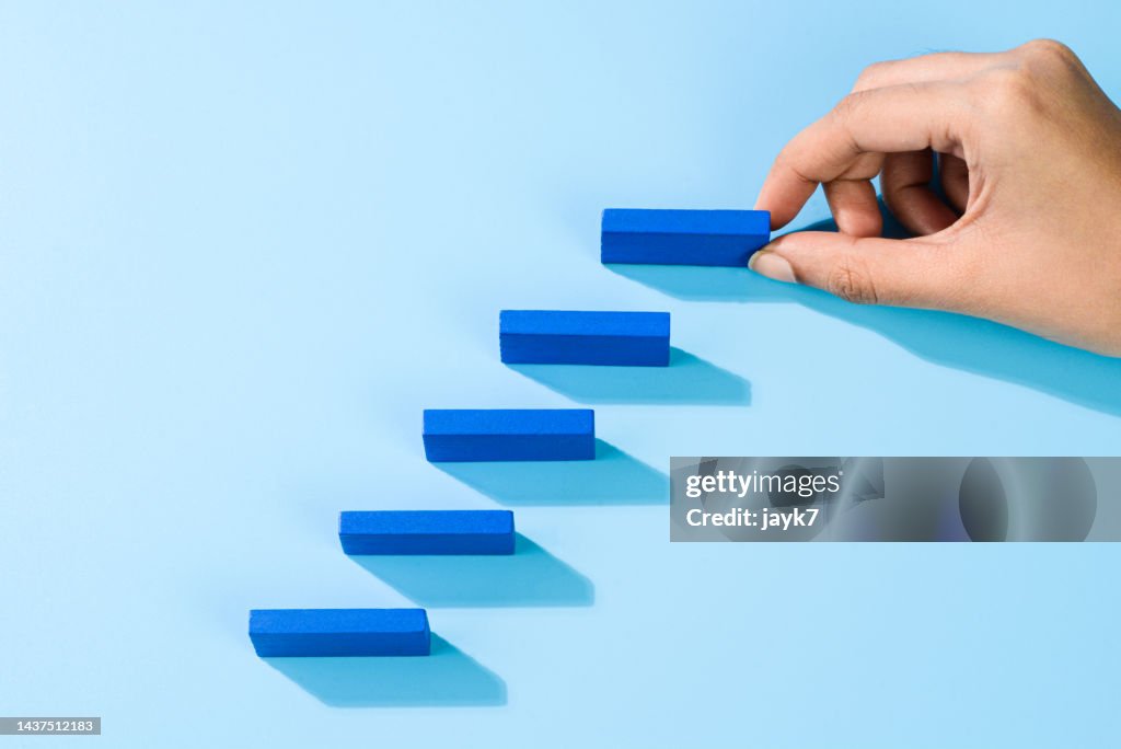 Blue wooden blocks