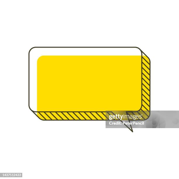 leer leer kein text 2d- und 3d-sprechblase, benachrichtigungsvorlage. vektor-stock-illustration mit text - stereoskopische photographie stock-grafiken, -clipart, -cartoons und -symbole
