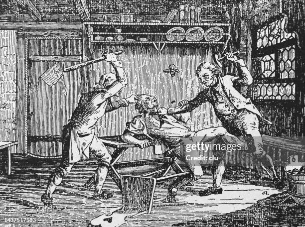 fratricide because of an inheritance dispute - murder stock illustrations