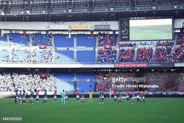 Silent Prayer prior to the J.LEAGUE Meiji Yasuda J1 33rd Sec. Match between Yokohama F･Marinos and Urawa Red Diamonds at Nissan Stadium on October...