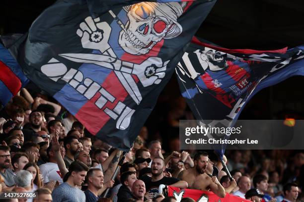 Fans of Crystal Palace show their support during the Premier League match between Crystal Palace and Southampton FC at Selhurst Park on October 29,...