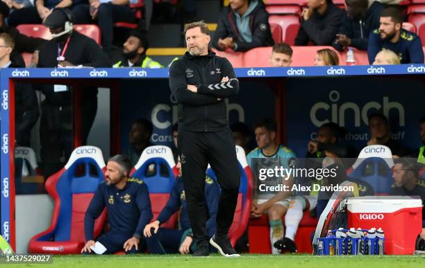 Ralph Hasenhuttl, Manager of Southampton looks on during the Premier League match between Crystal Palace and Southampton FC at Selhurst Park on...