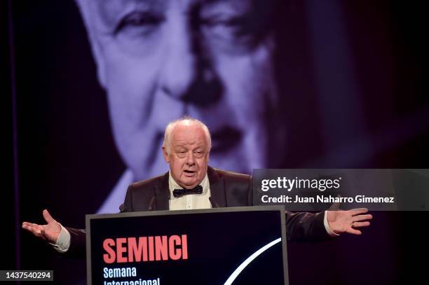 Jim Sheridan attends the closing ceremony of Seminci Valladolid 2022 on October 29, 2022 in Valladolid, Spain.