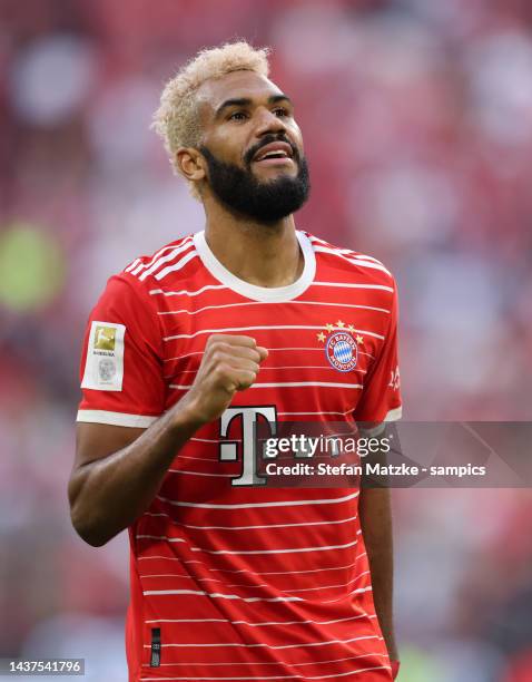 Eric Maxim Choupo Moting of Bayern Muenchen celebrates as he scores the goal during the Bundesliga match between FC Bayern München and 1. FSV Mainz...