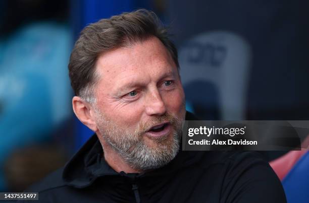 Ralph Hasenhuttl, Manager of Southampton looks on ahead of the Premier League match between Crystal Palace and Southampton FC at Selhurst Park on...