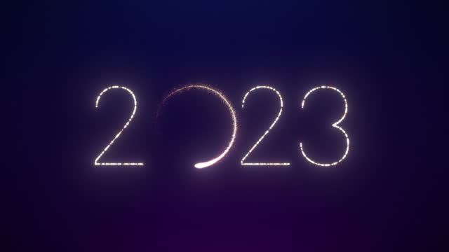 Happy New Year 2023 Animation with Dynamic Particles