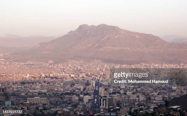 General view of Sana'a city, on October 26, 2022 in Sana'a, Yemen.