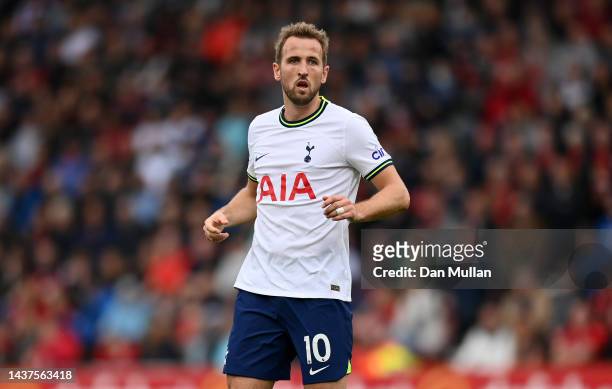 Harry Kane of Tottenham Hotspur looks on during the Premier League match between AFC Bournemouth and Tottenham Hotspur at Vitality Stadium on October...