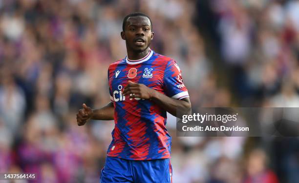 Tyrick Mitchell of Crystal Palace looks on during the Premier League match between Crystal Palace and Southampton FC at Selhurst Park on October 29,...