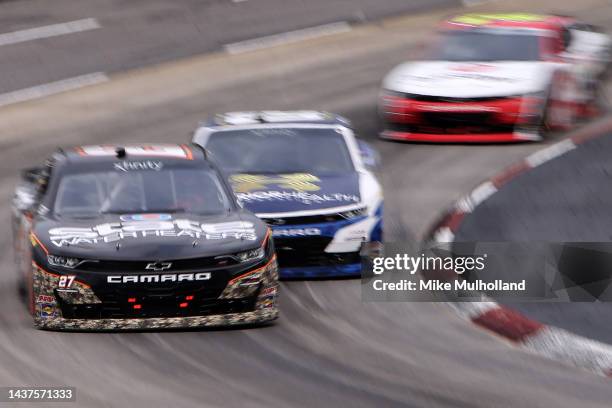 Jeb Burton, driver of the State Water Heaters Chevrolet, drives during the NASCAR Xfinity Series Dead On Tools 250 at Martinsville Speedway on...