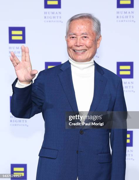 Actor George Takei attends the 2022 Human Rights Campaign National Dinner at Walter E. Washington Convention Center on October 29, 2022 in...