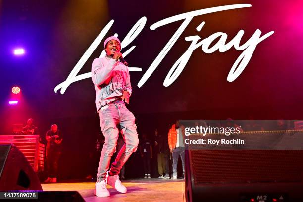 Lil Tjay performs onstage during Powerhouse NYC on October 29, 2022 in Newark, New Jersey.