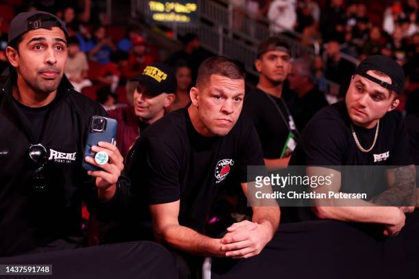 Fighter Nate Diaz attends the Jake Paul and Anderson Silva fight at Desert Diamond Arena on October 29, 2022 in Glendale, Arizona.