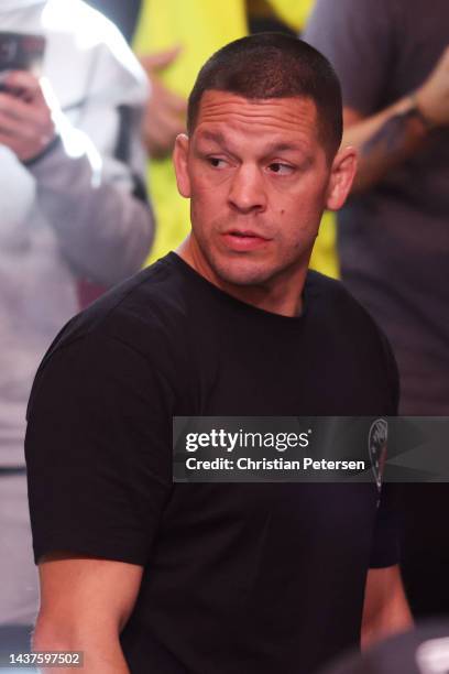 Fighter Nate Diaz attends the Jake Paul and Anderson Silva fight at Desert Diamond Arena on October 29, 2022 in Glendale, Arizona.