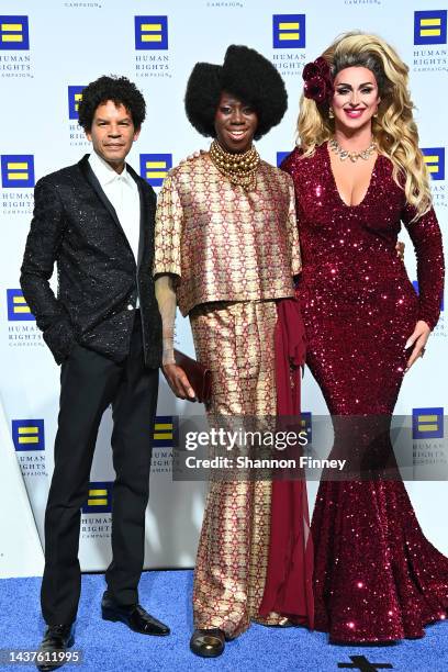 Robin De Jesus, J Alexander and Billy Lamour attend the 2022 Human Rights Campaign National Dinner at Walter E. Washington Convention Center on...