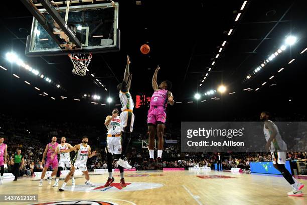 Barry Brown Jr of the Breakers shoots during the round five NBL match between New Zealand Breakers and Tasmania Jackjumpers at Spark Arena, on...