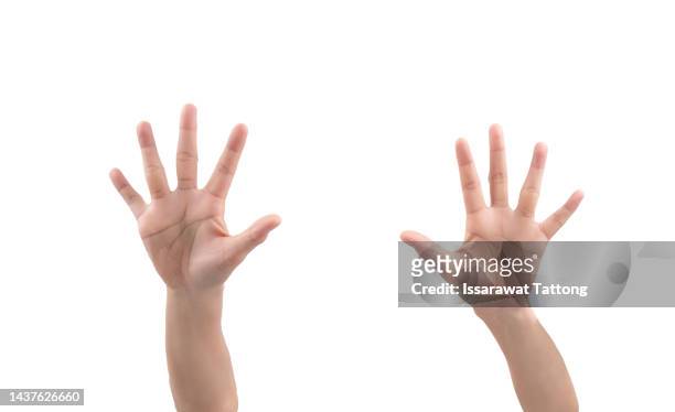 female showing two hands. background representing dangerous, fear, help, haunting, horror and panic. teen problems, negative emotions concept. - silhouettes boys showing with finger stock pictures, royalty-free photos & images