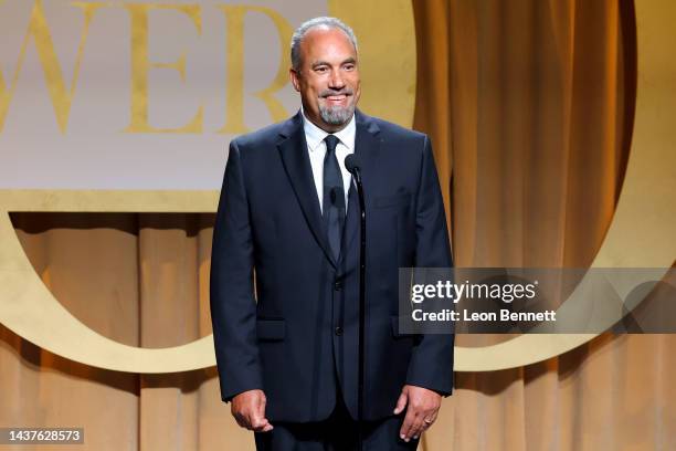 Roger Guenveur Smith speaks onstage during EBONY Power 100 at Milk Studios Los Angeles on October 29, 2022 in Los Angeles, California.