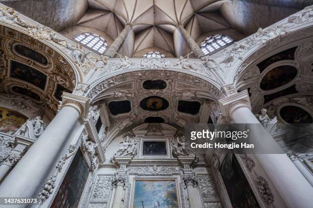 interior structure and decoration of salzburg cathedral, austria. - domplatz salzburg stock pictures, royalty-free photos & images