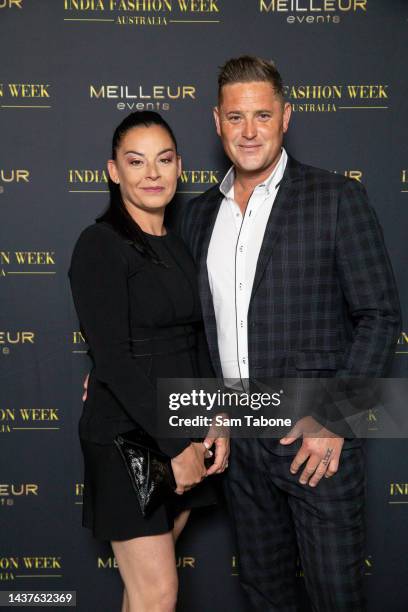 Kate Jesaulenko and Trent Croad attend India Fashion Week Australia at Marvel Stadium on October 30, 2022 in Melbourne, Australia.