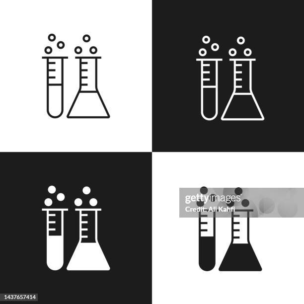 laboratory beaker icon - potion stock illustrations