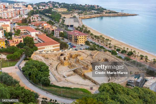 panoramic views of tarragona - tarragona stock pictures, royalty-free photos & images