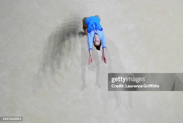 Marharyta Kozlovska of Team Ukraine competes on Floor during Women's Qualification on Day Two of the FIG Artistic Gymnastics World Championships at...