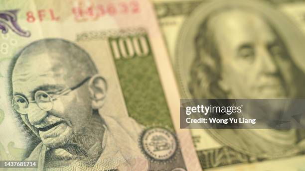 rupee vs dollar usdinr forex - indian currency stock pictures, royalty-free photos & images