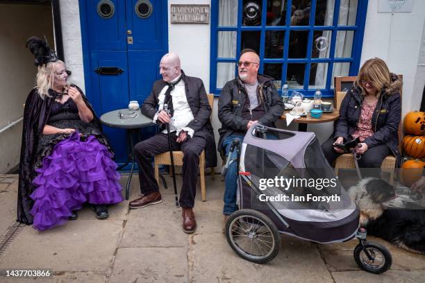 People attend Whitby Goth Weekend on October 30, 2022 in Whitby, England. The Whitby Goth weekend began in 1994 and takes place twice each year....
