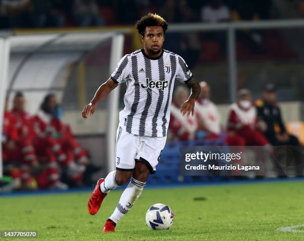 Weston Mckennie of Juventus during the Serie A match between US Lecce and Juventus at Stadio Via del Mare on October 29, 2022 in Lecce, Italy.