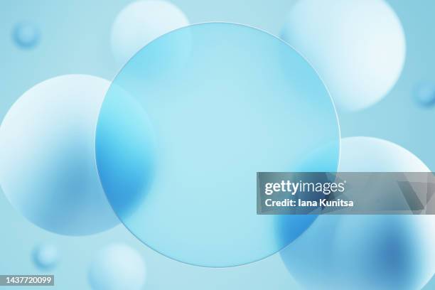 futuristic blue background. beauty 3d circles and place for text and advertising. - zorgenloos stockfoto's en -beelden