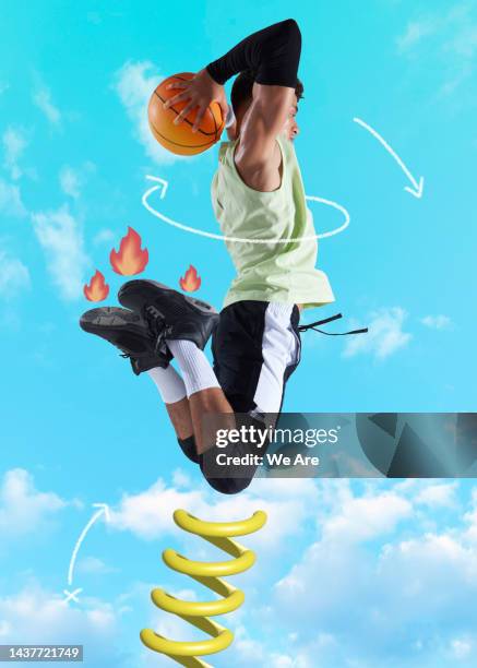slam dunk - team sports collage stock pictures, royalty-free photos & images