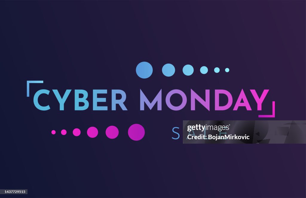 Cyber Monday sale poster, banner, background. Vector