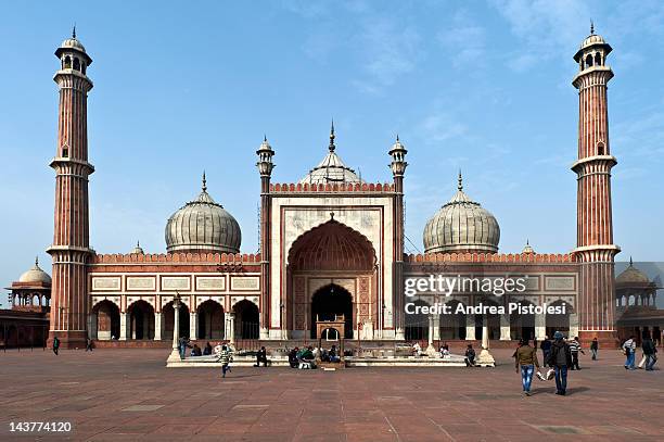 the great mosque of delhi - delhi jama masjid mosque stock-fotos und bilder