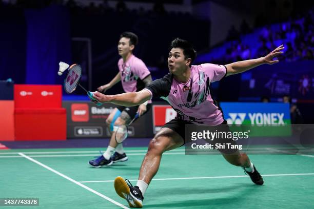 Lu Ching Yao and Yang Po Han of Chinese Taipei compete in the Men's Double Final match against Satwiksairaj Rankireddy and Chirag Shetty of India...