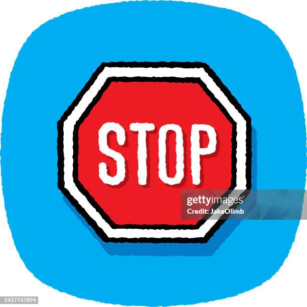 stop sign doodle 7 - wrong way stock illustrations