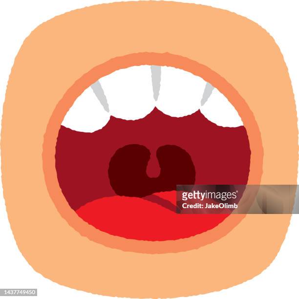mouth open doodle 5 - human skin texture vector stock illustrations