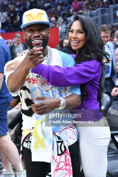 Floyd Mayweather Jr. Attends a basketball game between the Los Angeles Clippers and the New Orleans Pelicans at Crypto.com Arena on October 30, 2022...