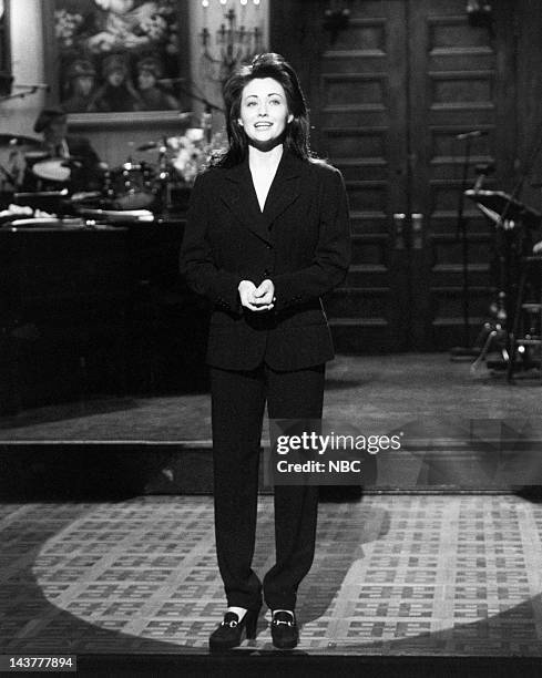 Episode 2 -- Pictured: Shannen Doherty onstage during the monologue on October 2, 1993 --