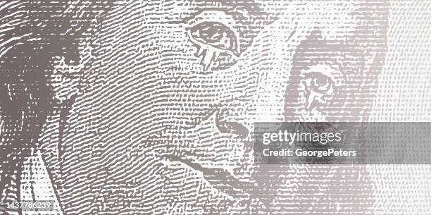 benjamin franklin gesicht weint - benjamin franklin stock-grafiken, -clipart, -cartoons und -symbole
