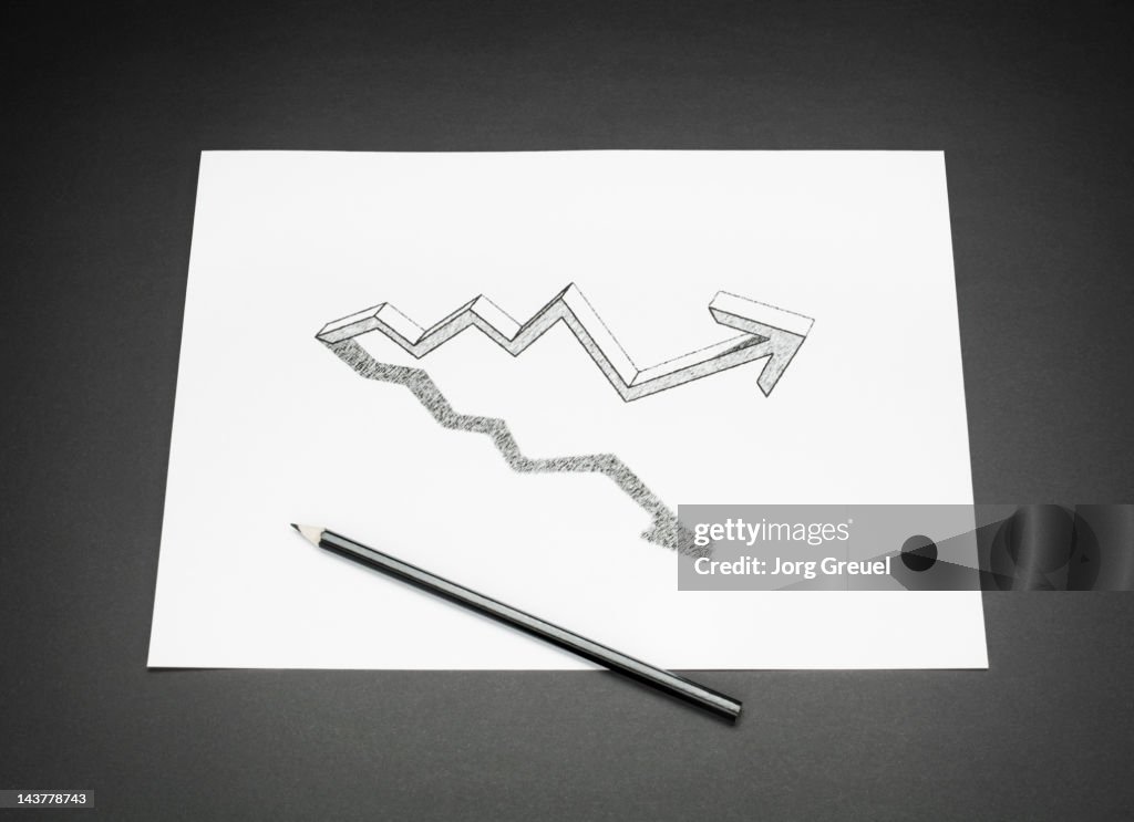 A drawn graph on a paper sheet