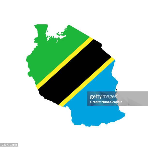 flag maps tanzania - tanzania stock illustrations