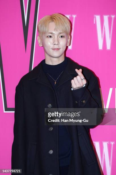Key of South Korean boy band SHINee poses for photographs at the W Magazine Korea Breast Cancer Awareness Campaign 'Love Your W' at Four Seasons...