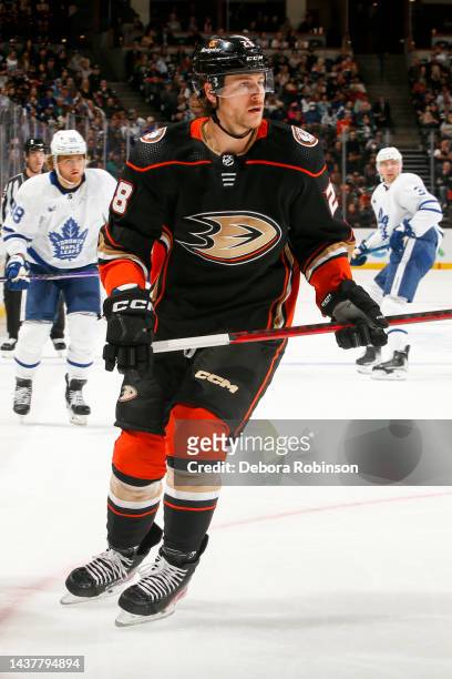 Nathan Beaulieu of the Anaheim Ducks skates on the ice during the second period against the Toronto Maple Leafs at Honda Center on October 30, 2022...